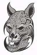 Fierce Bear skull looking to side view tattoo design idea