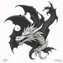 Detailed Gothic Dragon Wrapping Around Arm Tattoo tattoo design idea