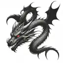 Detailed Gothic Dragon Wrapping Around Arm Tattoo tattoo design idea