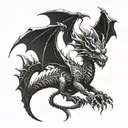 Detailed Gothic Dragon Wrapping Around Arm Tattoo tattoo design idea