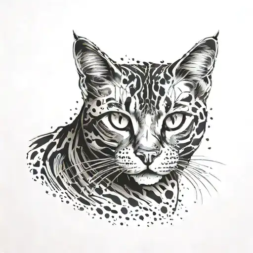 cat with scratch marks tattoo design idea