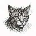 cat with scratch marks tattoo design idea