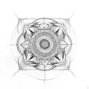 mandala and geometric shapes on forearm half sleeve tattoo design idea