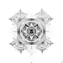 mandala and geometric shapes on forearm half sleeve tattoo design idea