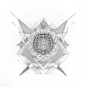 mandala and geometric shapes on forearm half sleeve tattoo design idea