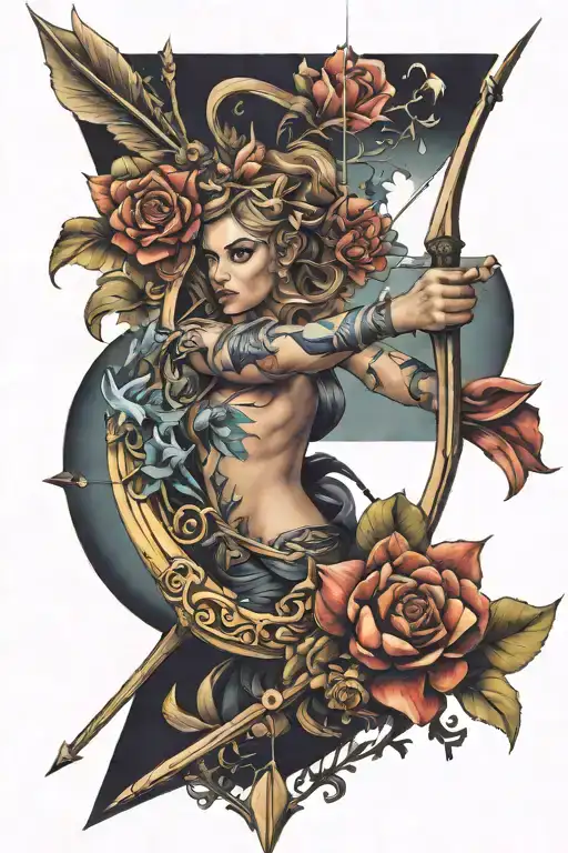 bow and arrow tattoo design idea