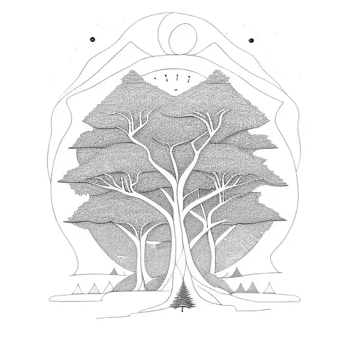 electric forest tattoo design idea