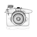 Camera with music tattoo design idea