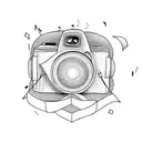 Camera with music tattoo design idea