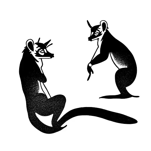 lemurs dance tattoo design idea