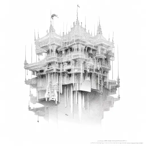 take the pieces and build them up to the sky tattoo design idea