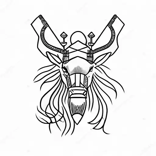 metal ox on earth Sagittarius  tattoo design idea