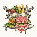 meal with meat tattoo design idea