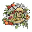 vegan meal tattoo design idea