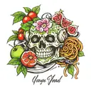 vegan meal tattoo design idea