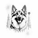positivity and peace with German shepherd  tattoo design idea