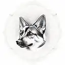 positivity and peace with German shepherd  tattoo design idea