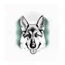 positivity and peace with German shepherd  tattoo design idea