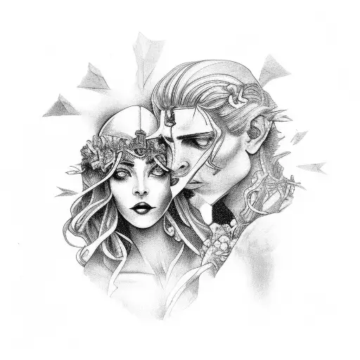 Persephone and Hades tattoo design idea