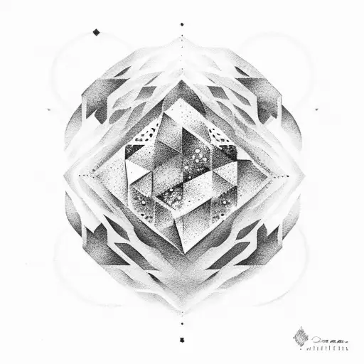Sage bush, cedar tree, and diamond connected tattoo design idea
