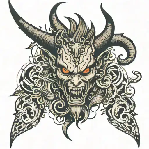 devil fine line tattoo tattoo design idea