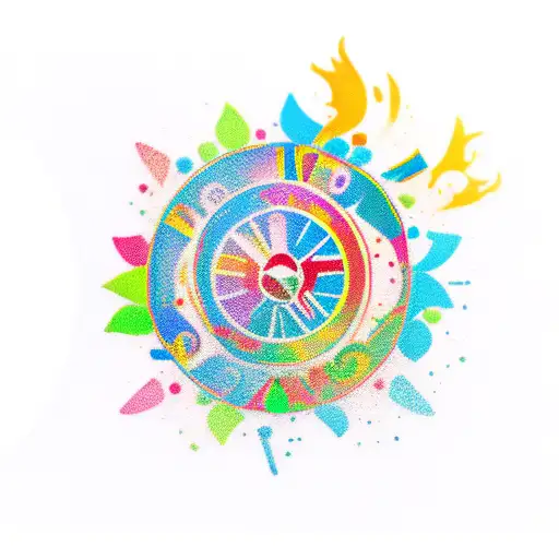 A colorful tattoo of a vegetarian dish with magical ingredients tattoo design idea