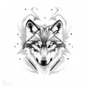 Wolf with wings as a cross tattoo design idea