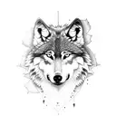 Wolf with wings as a cross tattoo design idea