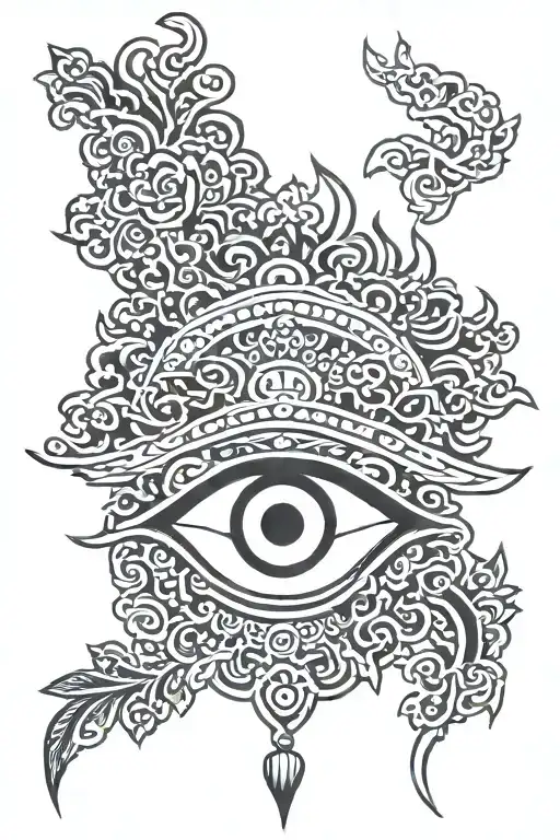 tibetan eye tattoo design idea