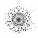 3d sunflower  tattoo design idea