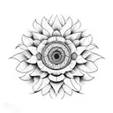 3d sunflower  tattoo design idea