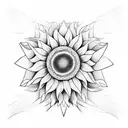 3d sunflower  tattoo design idea