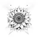 3d sunflower  tattoo design idea