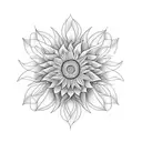 3d sunflower with family name tree tattoo design idea