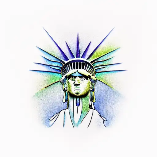 Eagle, Statue of Liberty, Declaration of independence, liberty bell tattoo design idea