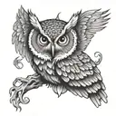 owl wings spread wide tattoo design idea