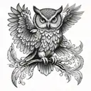 owl wings spread wide tattoo design idea