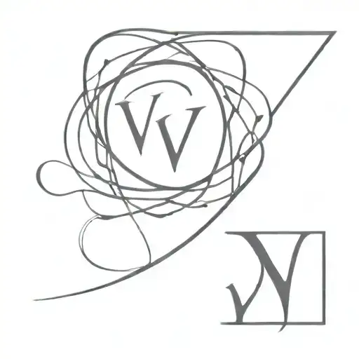 V in hindi text tattoo design idea