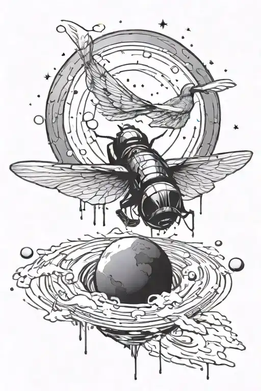 Fly into outer space I float away, but you're my gravity Die to love another day tattoo design idea