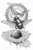 Fly into outer space I float away, but you're my gravity Die to love another day tattoo design idea
