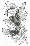 Fly into outer space I float away, but you're my gravity Die to love another day tattoo design idea