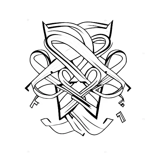 breast cancer ribbon tattoo design idea