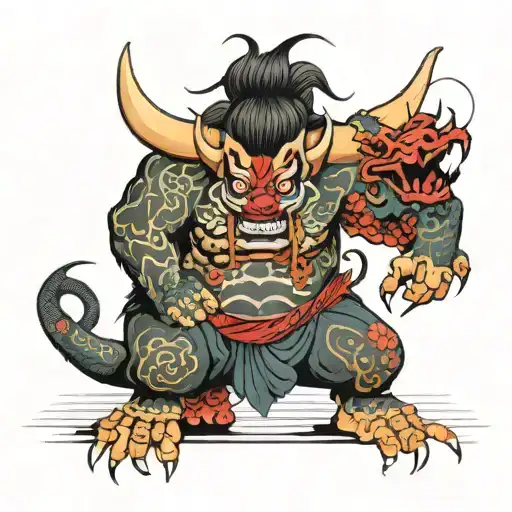 bdsm oni tattoo design idea