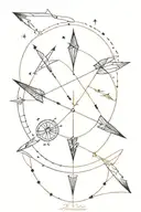 arrow and compass tattoo design idea