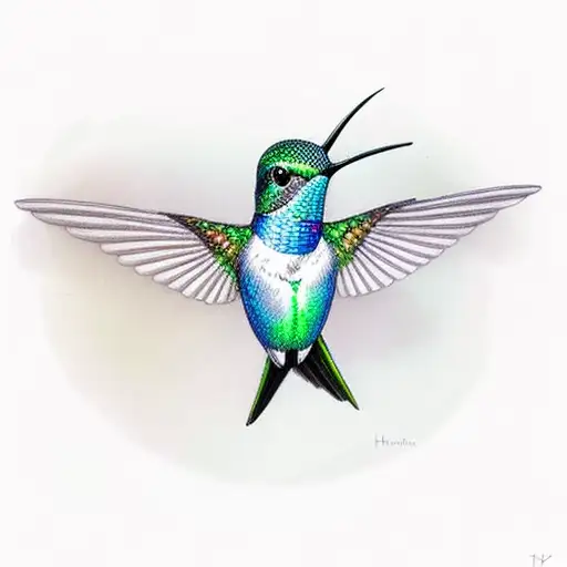 Hummingbird 1:11 o'clock tattoo design idea