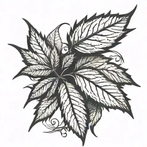 marijuana leaf tattoo design idea