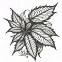 marijuana leaf tattoo design idea
