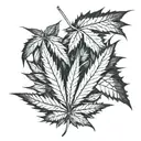 marijuana leaf tattoo design idea