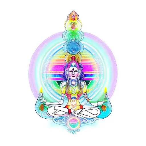 chakras woman tattoo design idea