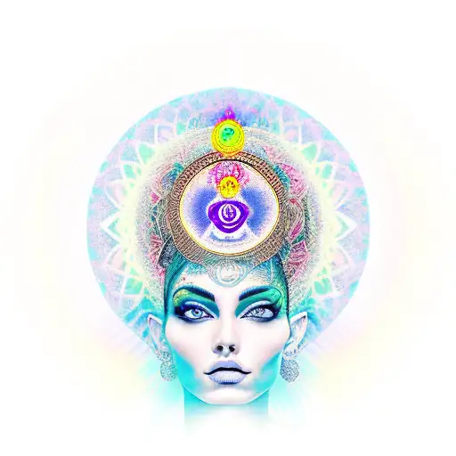 chakras woman tattoo design idea